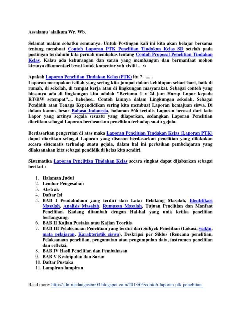 Contoh Laporan Penelitian Singkat - Contoh AJa
