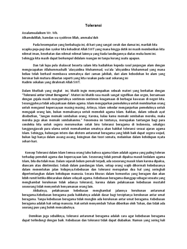 Ceramah Toleransi Docx