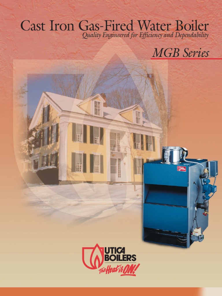 Utica MGB Hot Water Gas Fired Boiler Brochure Boiler Water Heating