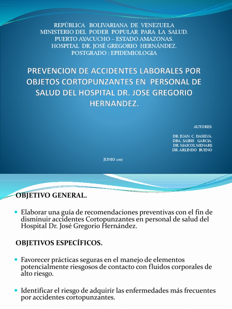 Prevención de Pinchazos Con Agujas en Personal de | PDF | VIH | VIH / SIDA