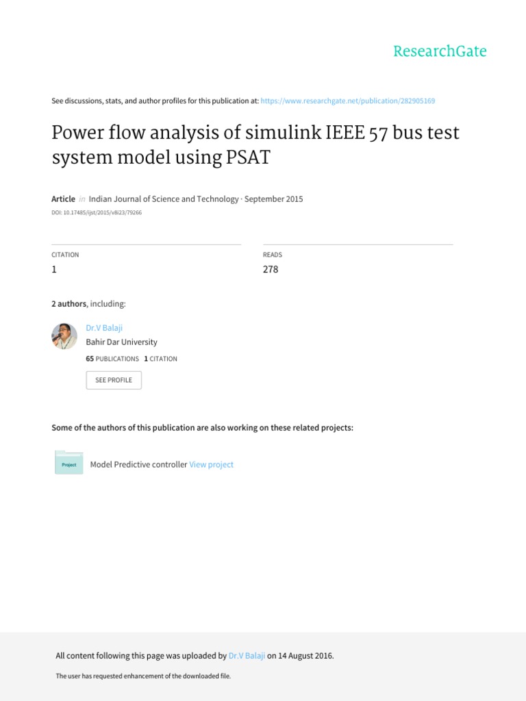 Power Flow Analysis of Simulink IEEE 57 Bus Test S | PDF | Power ...
