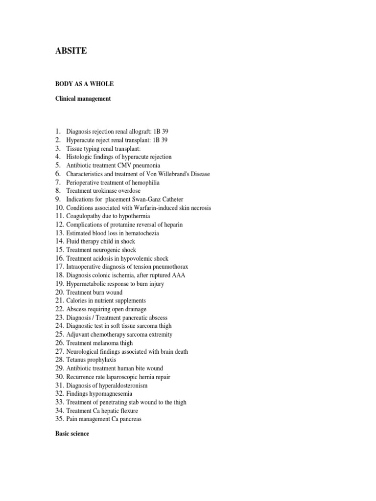 ABSITE | PDF | Gastrointestinal Tract | Esophagus
