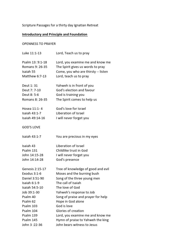 Bible Verses for Ignatian Retreat | PDF | Gospel Of Matthew | Book Of ...