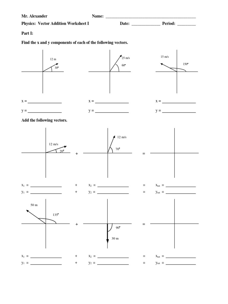 41 Vector Addition Worksheet Physics - combining like terms worksheet