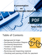 A Presentation On Material Purchasing Procedures: Prepared by