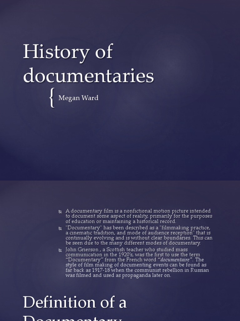 History of Documentaries PDF Documentary Film Leisure