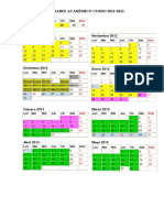 Calendario Academico 2012-2013