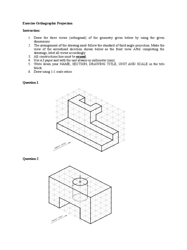 Orthographic Drawing Guide | PDF