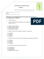 Prueba Lenguaje y Comunicacion Unidad Primera