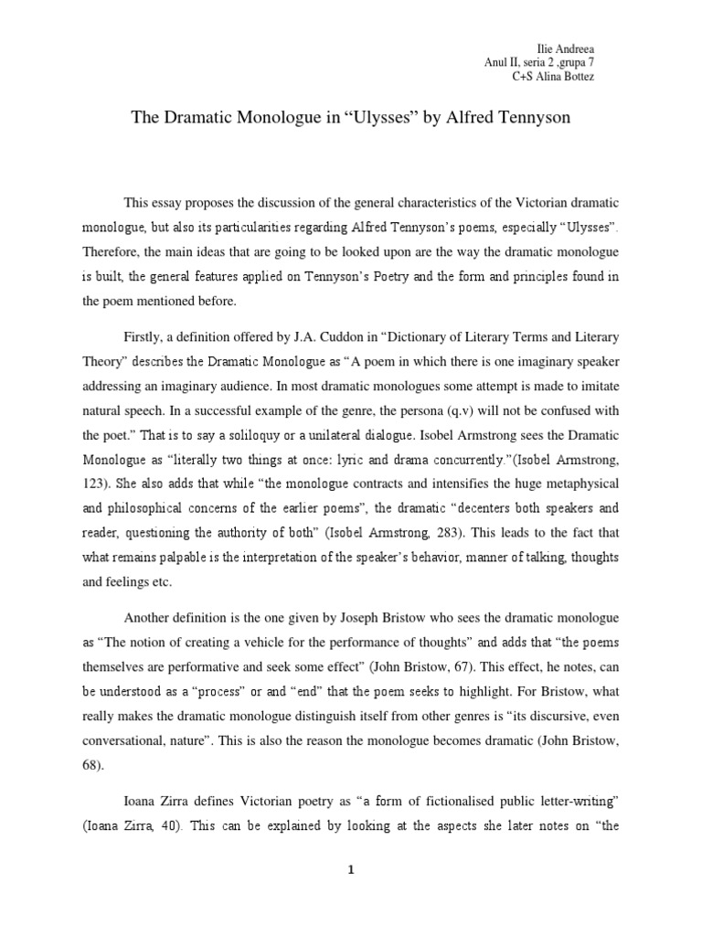 Eseu Ulysses PDF Monologue Poetry