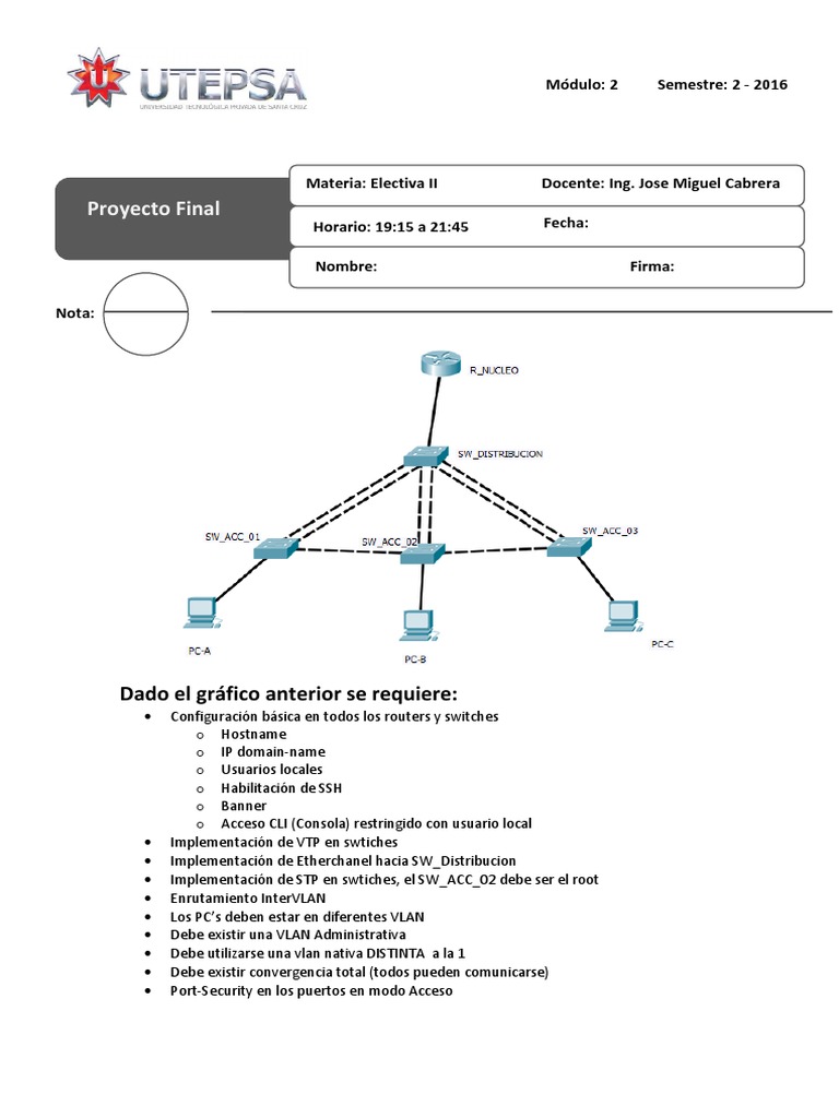 Proyecto Final - Mod2 - 2 - 2016 PDF | PDF | Red de computadoras ...