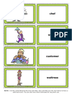 At The Restaurant Esl Vocabulary Game Cards For Kids PDF