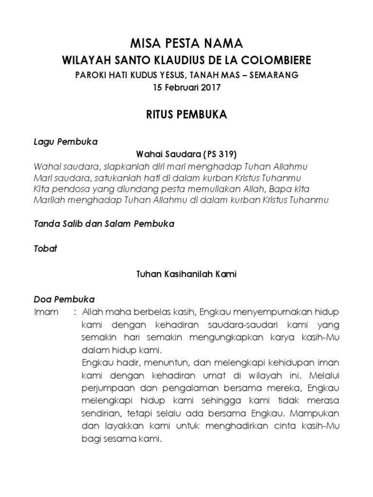 DOC) Doa Umat  Stepanus Hartanto 