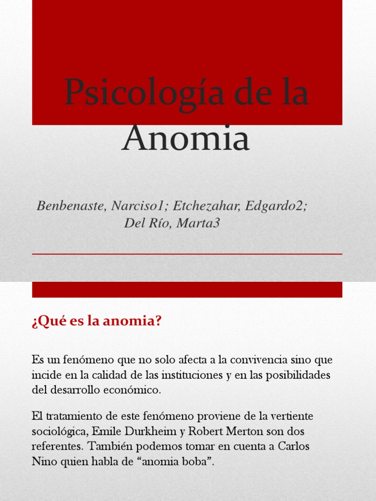 Psicología y Anomia según Durkheim | PDF | Emile Durkheim | Teorías ...