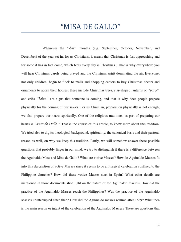 Misa De Gallo Pdf Mass Liturgy Liturgical Year