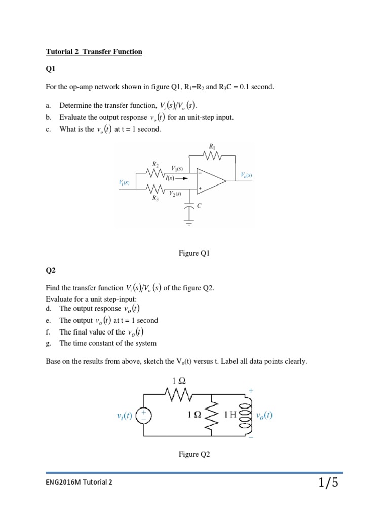 Transfer Functions in Op-Amp Circuits | PDF | Operational Amplifier ...
