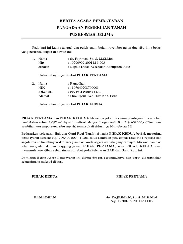 Contoh Surat Berita Acara Pembayaran Nusagates