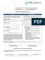 Request For Withdrawal of Funds