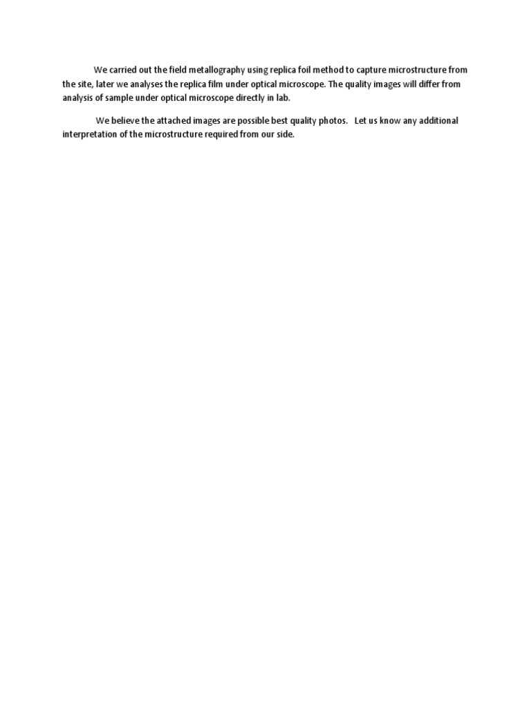 We Carried Out The Field Metallography Using Replica Foil Method To ...