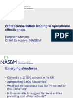 Professionalisation Leading To Operational Effectiveness: Stephen Morales Chief Executive, NASBM