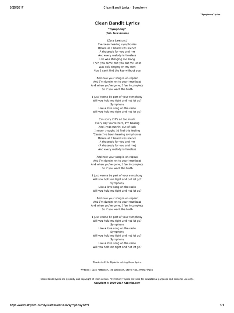 Clean Bandit Lyrics Symphony Pop Music Recorded Music