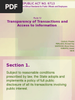 Transparency of Transactions and Access To Information: Republic Act No. 6713