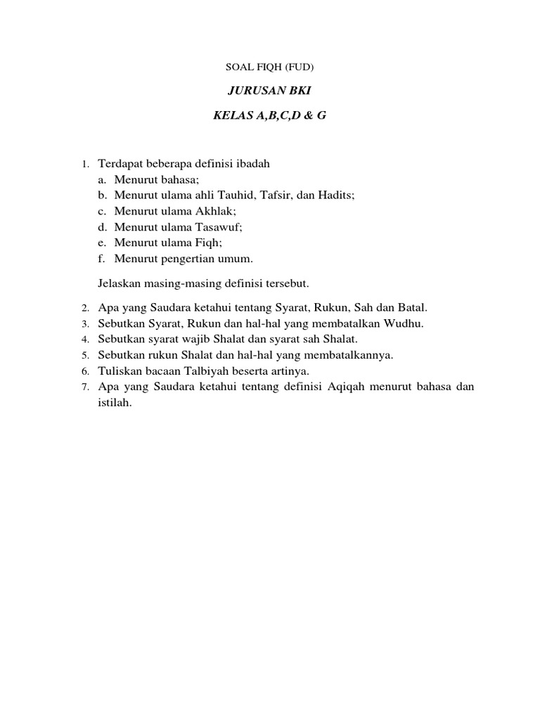 Uas Fiqh Genap 2017 Pdf