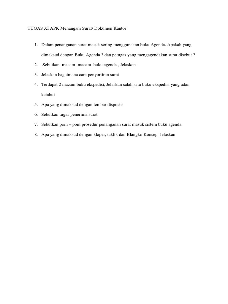 Tugas Menangani Surat