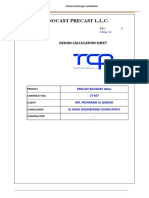 Technocast Precast L.L.C.: Design Calculation Sheet