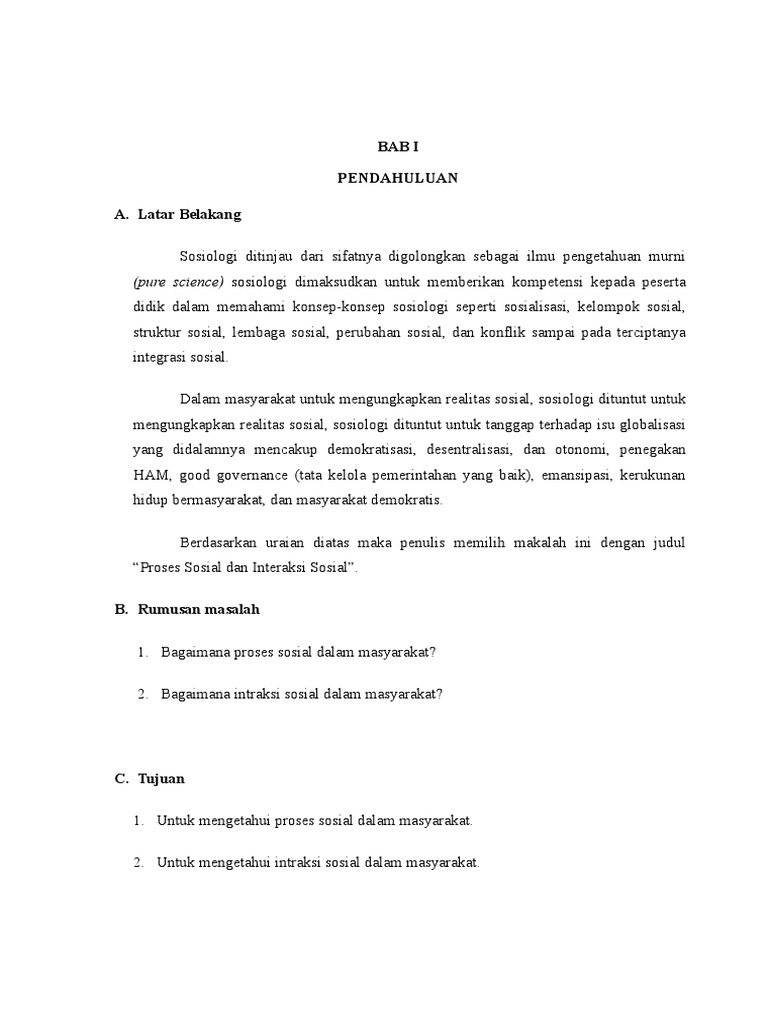 Proses Dan Interaksi Sosial