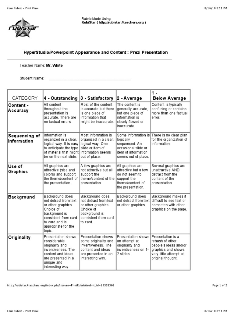 Rubric for prezi presentation 07 picture