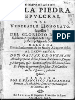 FERNÁNDEZ BERTRÁN, F. (1630) Comprobación de La Piedra Sepulcral Del Venerable Honorato...