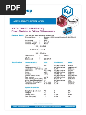 Atbc Ficha Tecnica Pdf Polyvinyl Chloride Ester