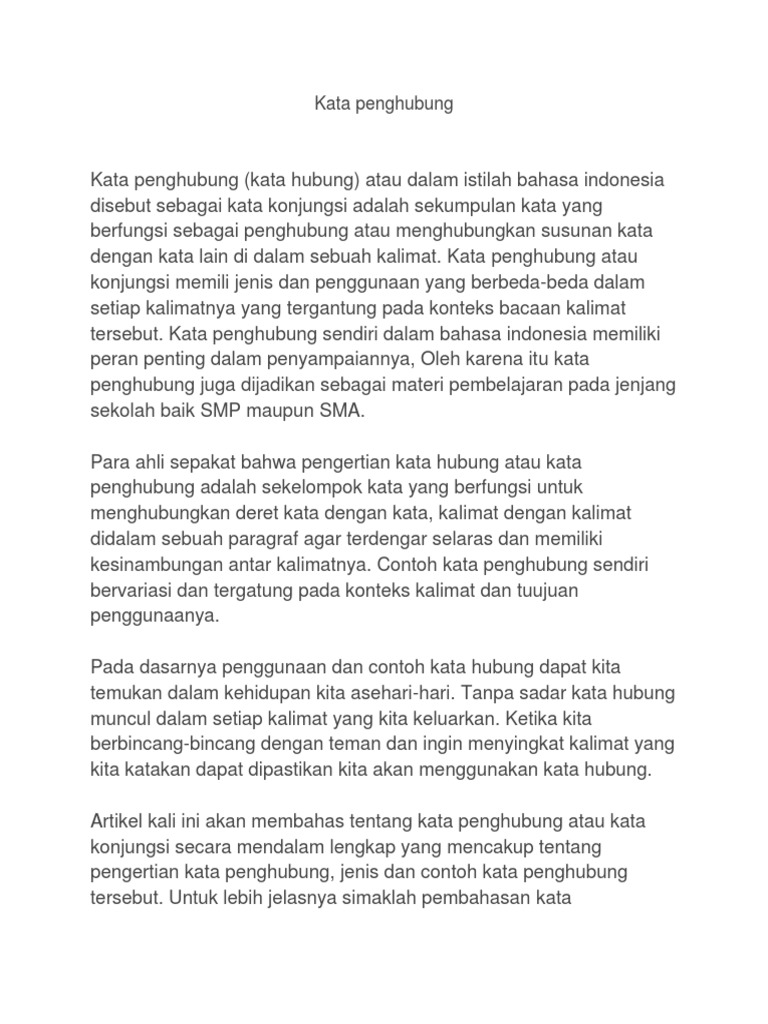 Contoh Kata Hubung Contoh Soal Dan Contoh Pidato Lengkap