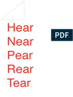 Hear Near Pear Rear Tear