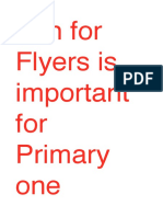 Fun For Flyers Is Important For Primary One