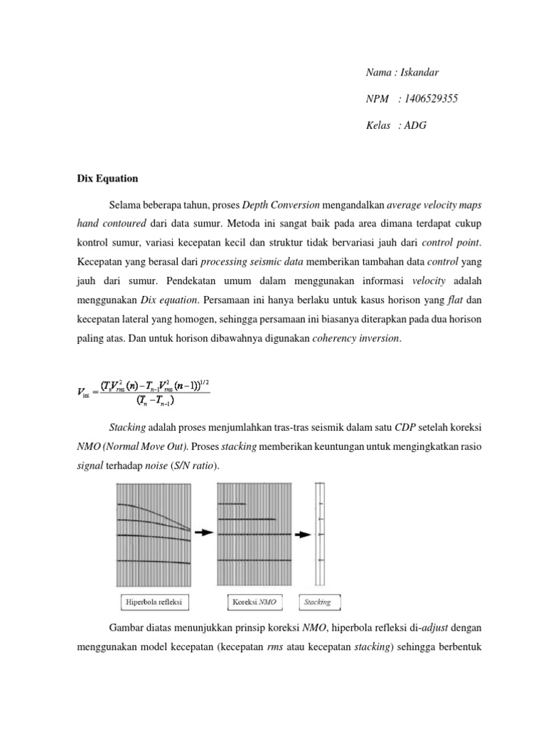 Dix Equation | PDF