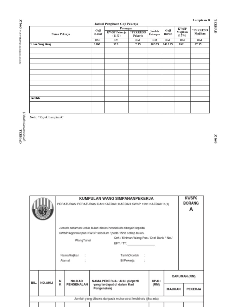 Borang Pengiraan Kwsp Dan Perkeso