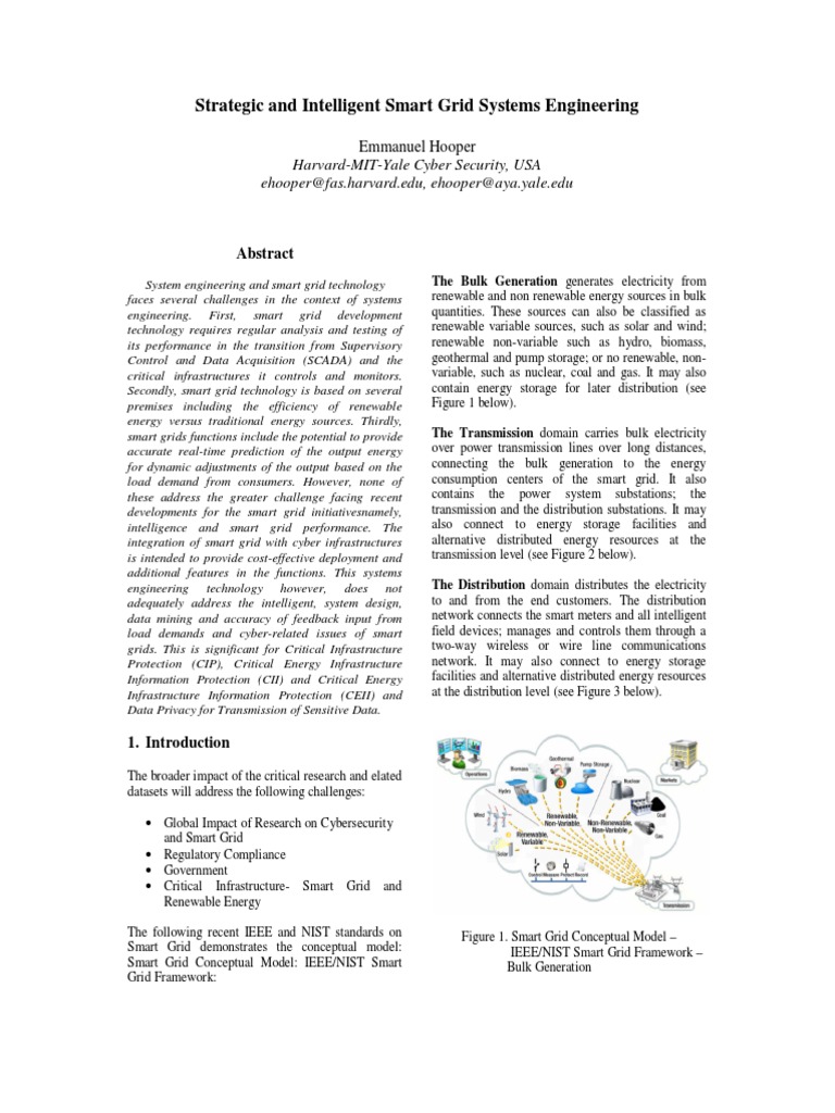 Strategic and Intelligent Smart Grid Systems Engineering | PDF | Smart ...