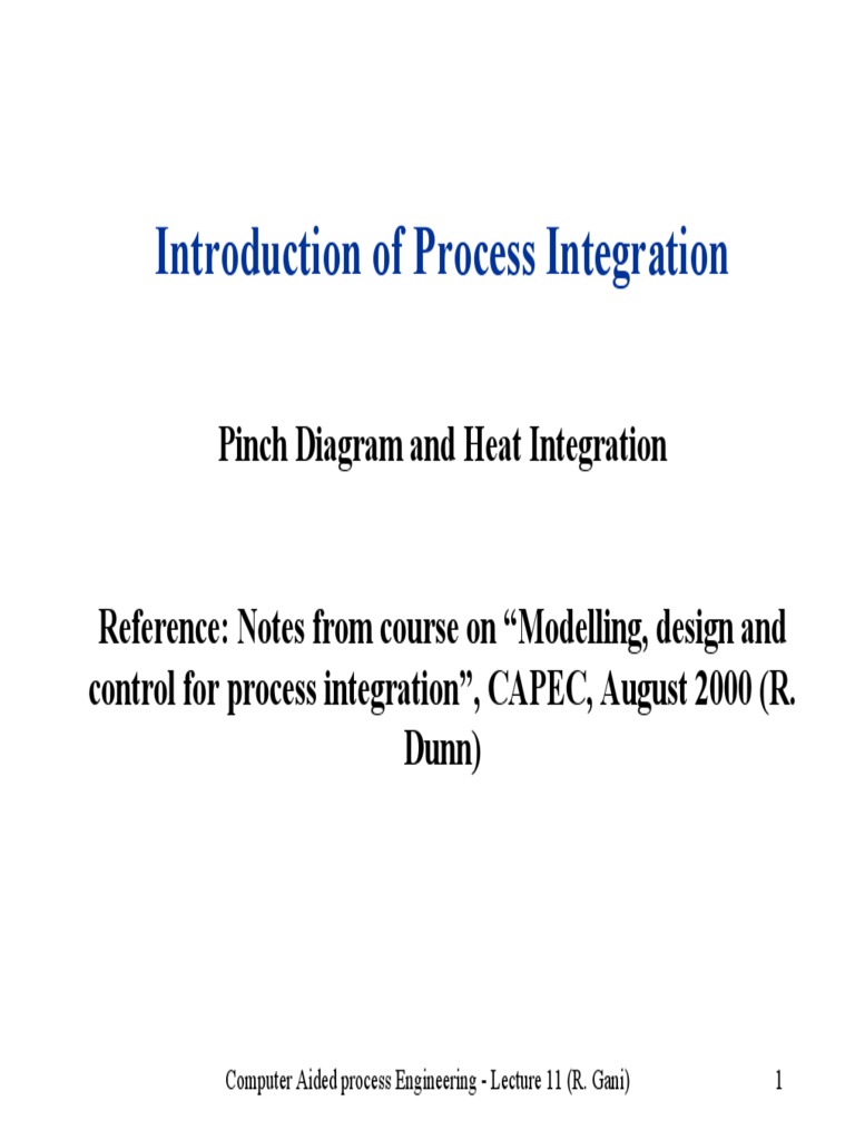 Introduction of Process Integration: Pinch Diagram and Heat Integration ...