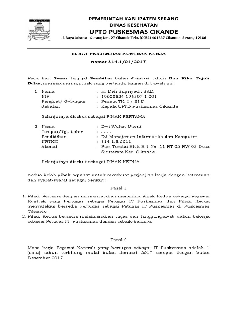 Kontrak Kerja It Pdf