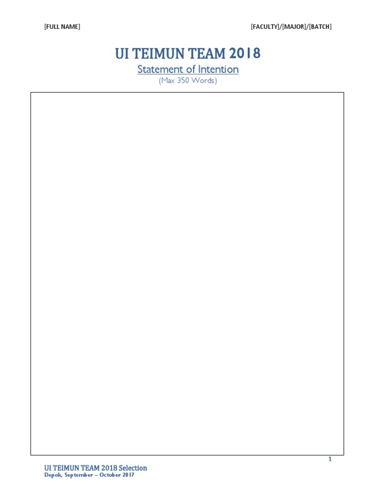 Statement of Intention Form | PDF