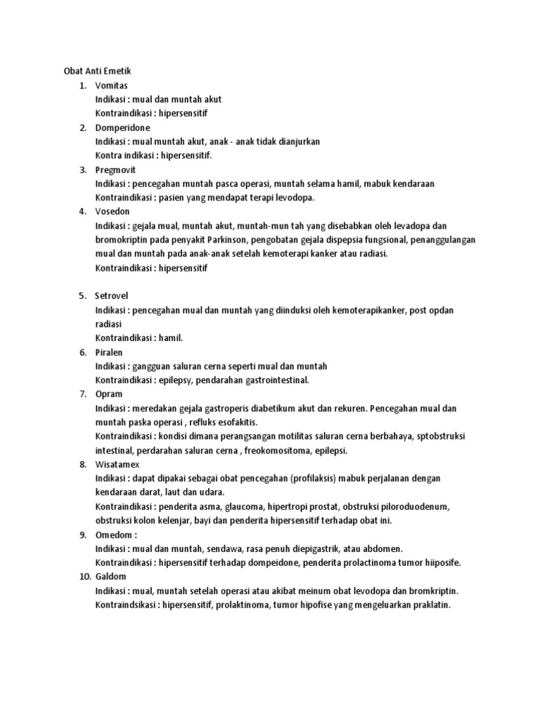 Obat Anti Emetik Benar | PDF