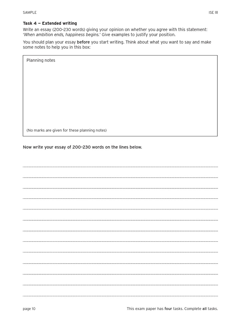 English Essay Exercise Guidelines | PDF