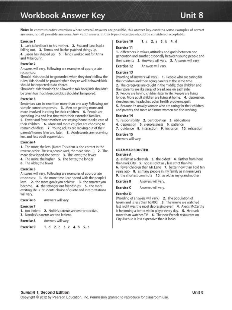 UNIT 08 Workbook AK PDF | Download Free PDF | Physical Exercise ...