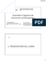 Presentación Del Curso - Gramática Cognitiva I - PD2TL Rancagua