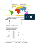 Estudo do Meio: Oceanos e Continentes