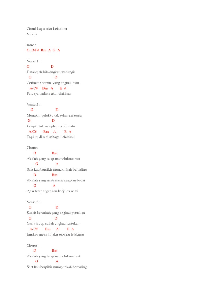 Chord Lagu Aku Lelakimu Pdf Struktur Lagu Lagu
