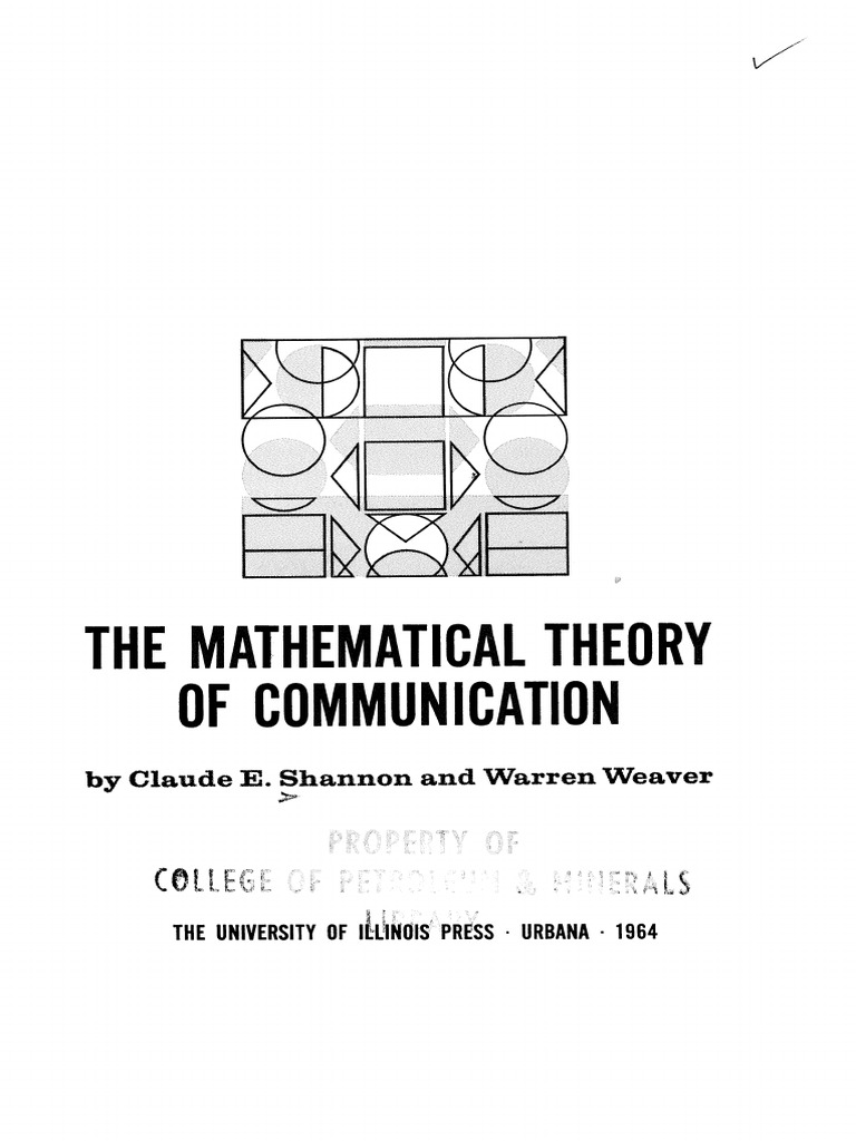 Mathematical Theory of Communication Shannon