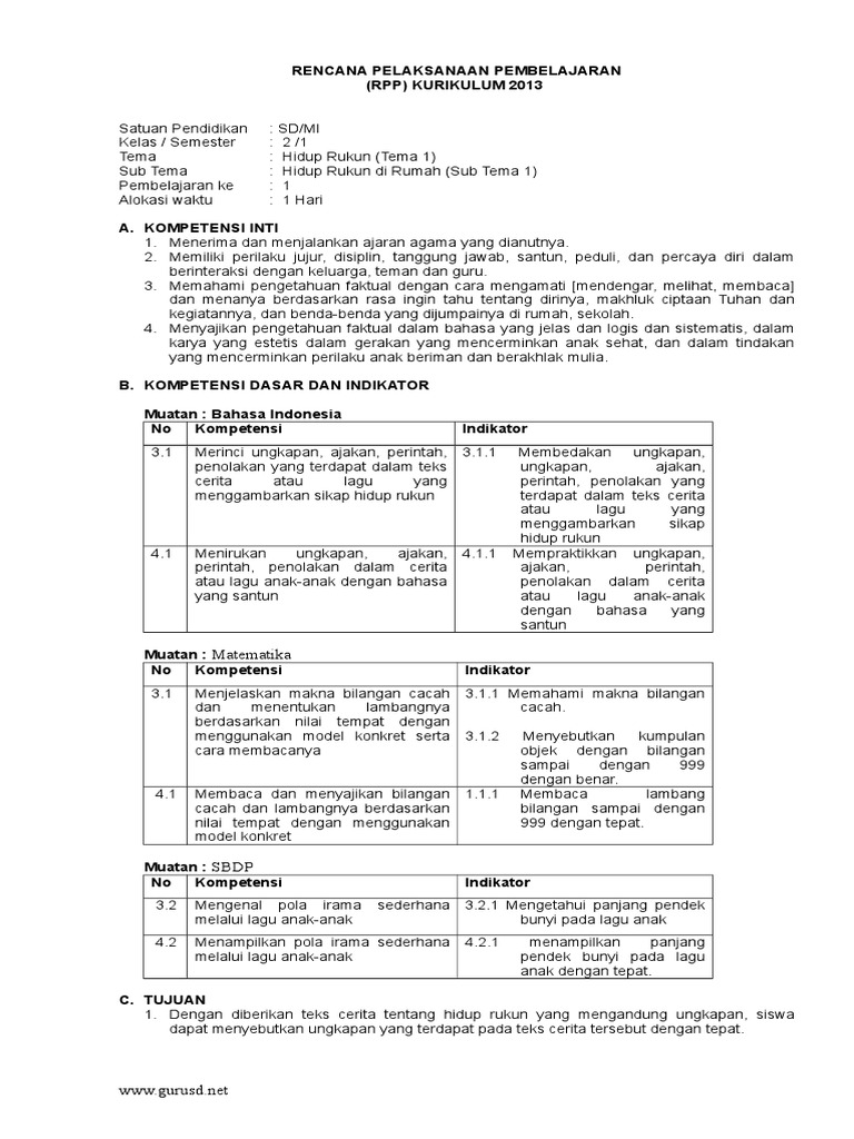 Rpp Kelas 2 Tema 8 1 Lembar Semester 2 Revisi Terbaru 2020 Mutzvera Riset